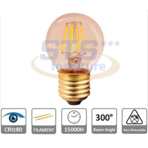 Lampada Sfera Ambra LED 4w E27 Luce 2200°K